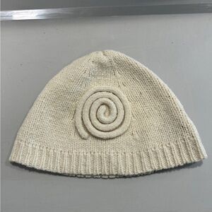 Nua Merino Wool And Silk Winter Beanie Hat Knit Off White Cream Women’s OSFM